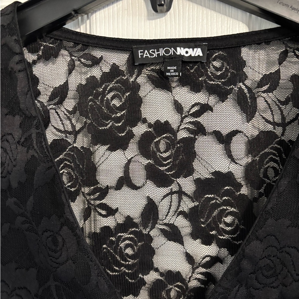 Fashion Nova Black Lace Blouse - Picture 3 of 4